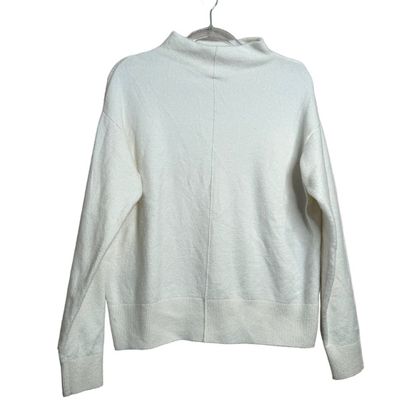 Nordstrom Collection Sweater M  Funnel Neck Wool Blend Ivory White - Picture 1 of 8